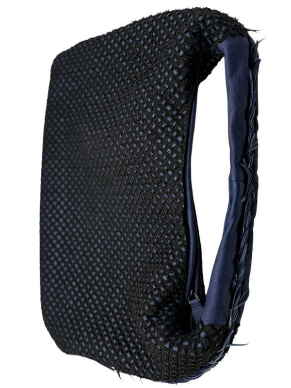 Bottega Veneta  Nappa Silk Mini Ponza Devore Fuzzy Maxi Hobo Indigo