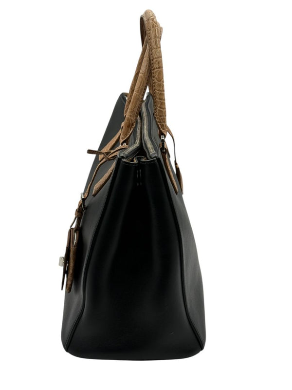 Prada Galleria Double Zip Tote in Nero & Sughero