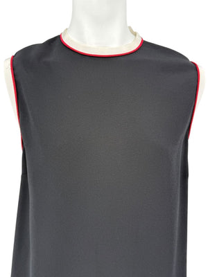 Gucci Black Sleeveless Mini Dress with Contrast Trim – Size IT 46 / US 10