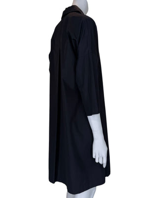 Akris Punto Black Cotton Shirt Dress with Button Detail – Size US 2