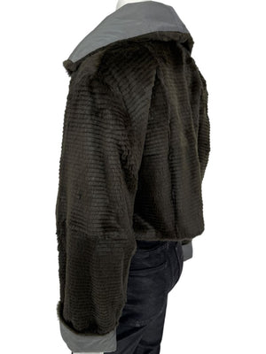 Peter Cohen Olive Brown Textured Fur Jacket – Size L
