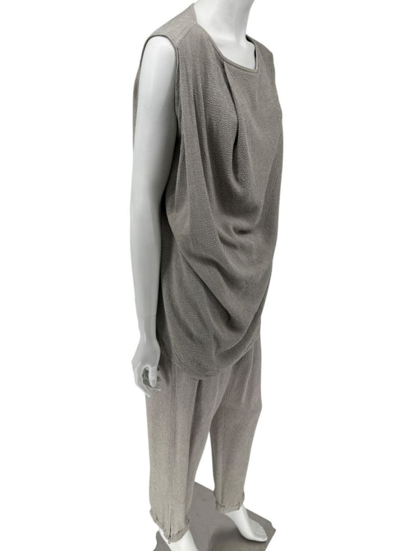 Rick Owens Taupe Draped Tank & Textured Jogger Set - Size IT 42 / US 6