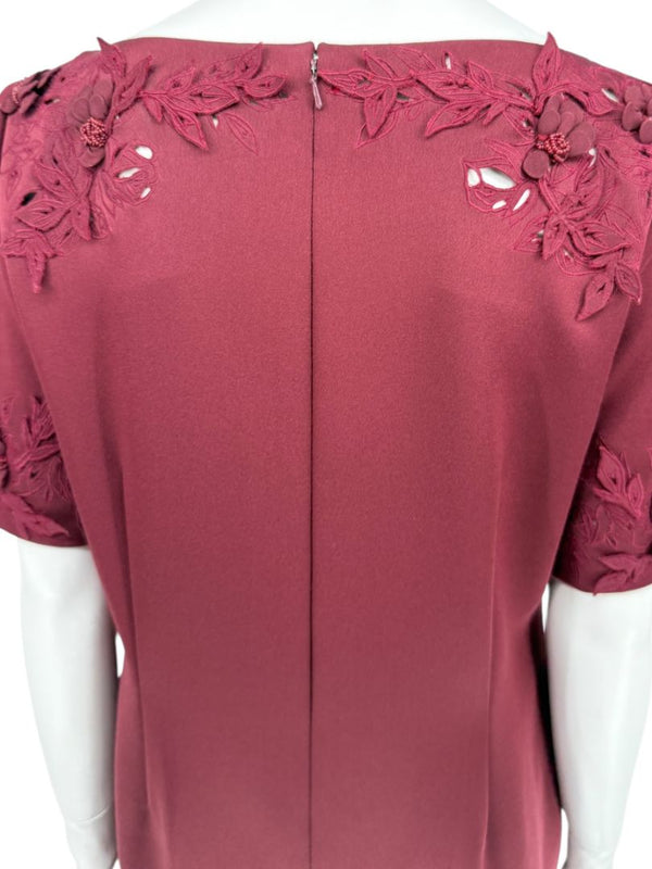 Pamella Roland Burgundy Embellished 2-Piece Set – Large