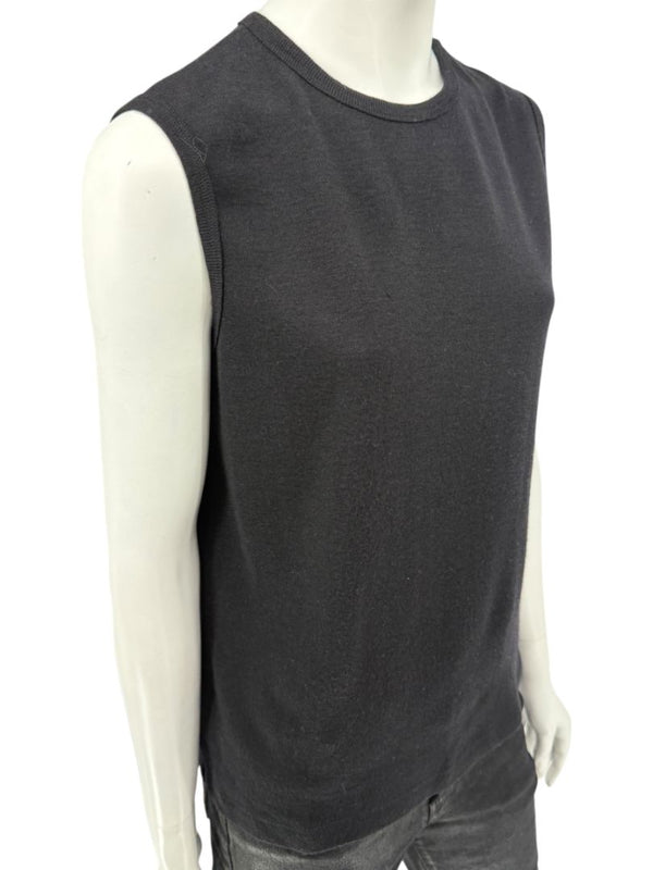 Lida Baday Black Wool Knit Sleeveless Top – XL
