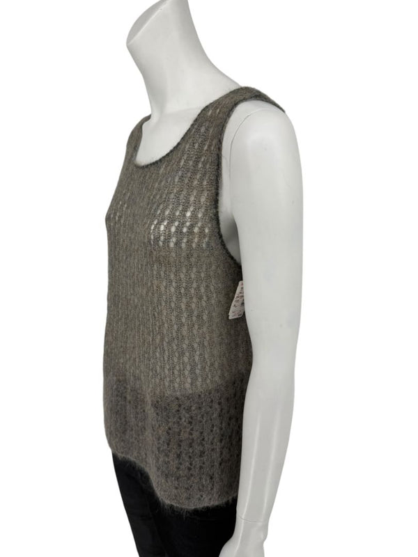 Linda Allard Ellen Tracy “Sage” Mohair Blend Open-Knit Tank – Size XL