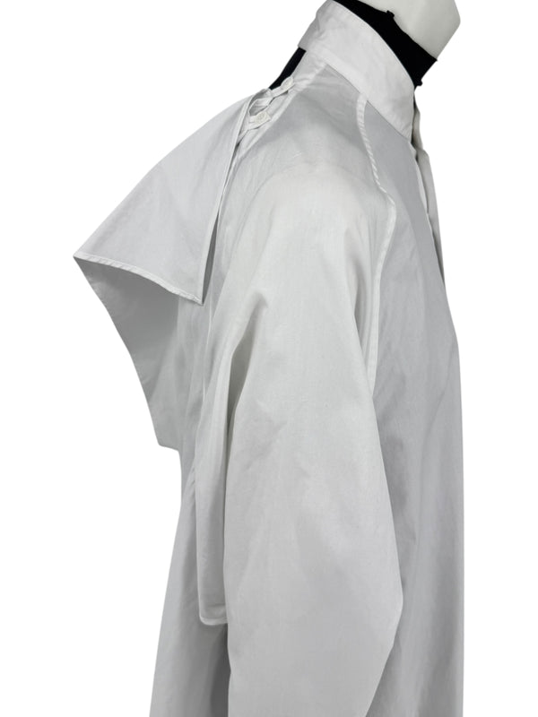 Yohji Yamamoto White Asymmetric Back-Drape Shirt Dress – Size 1