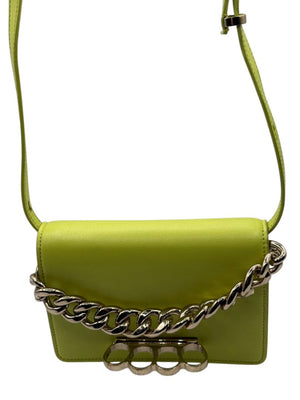Alexander McQueen Women’s Lichen Green Leather Knuckle Mini Shoulder Bag