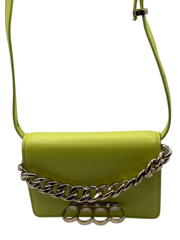 Alexander McQueen Women’s Lichen Green Leather Knuckle Mini Shoulder Bag
