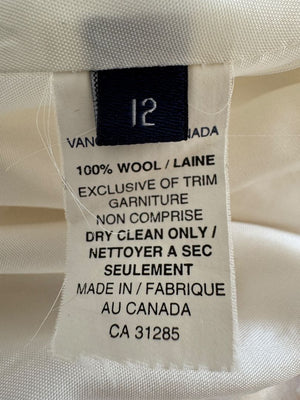 Ron Leal Cream Wool Pantsuit – Size 12