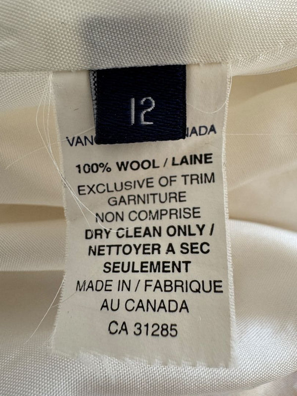 Ron Leal Cream Wool Pantsuit – Size 12