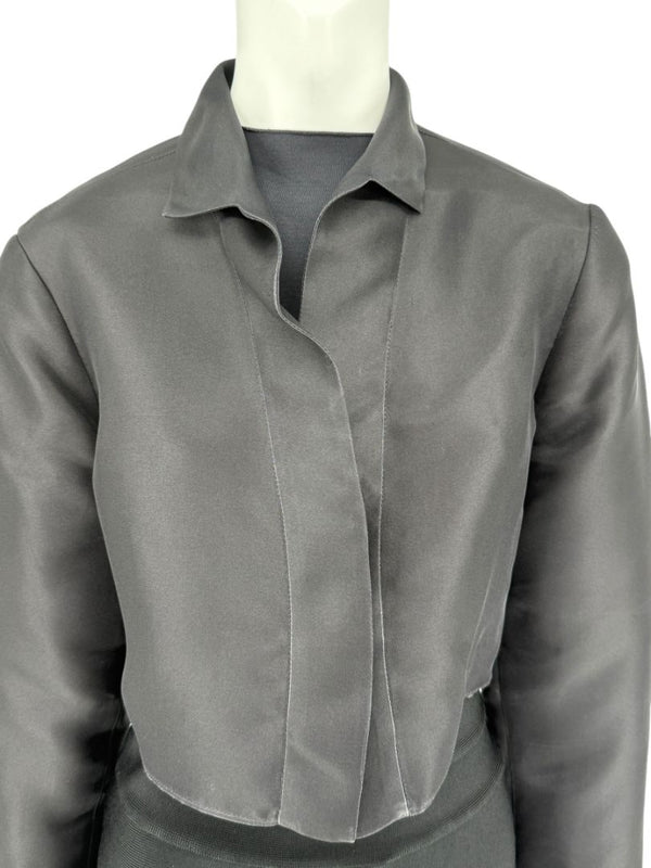 Peter Cohen Charcoal Viscose Cropped Jacket – Size M