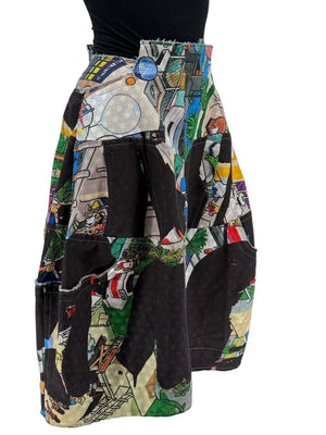 Comme des Garçons Printed Patchwork Skirt – Size XS - Made In Japan