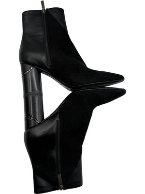 Aquatalia Black Suede/Leather Pointed Toe Booties – Size 9