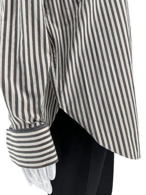 Brunello Cucinelli Striped Shirt with Monili Detail - Size L