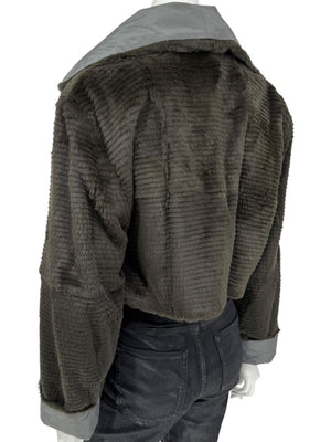 Peter Cohen Olive Brown Textured Fur Jacket – Size L