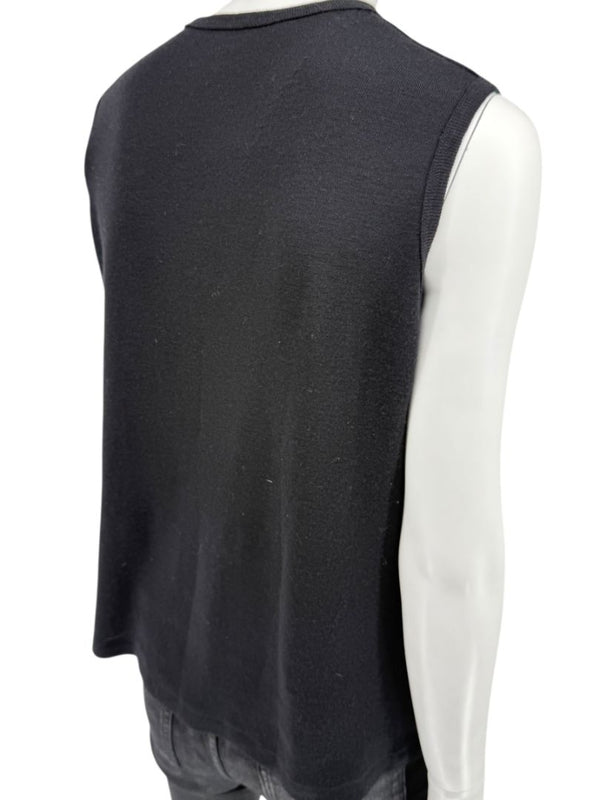Lida Baday Black Wool Knit Sleeveless Top – XL