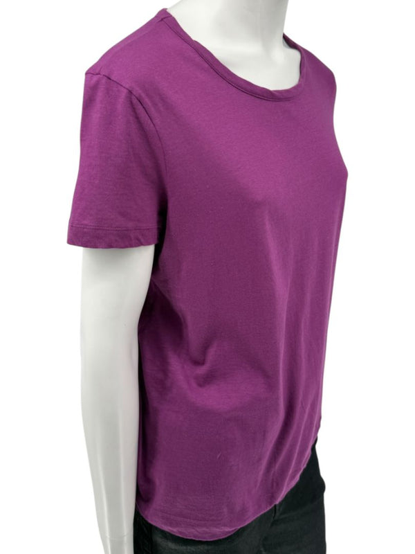 Chanel Purple Cotton T-Shirt with Beaded CC Logo – Spring 2009 Collection – Size FR 44 (US 10/12)