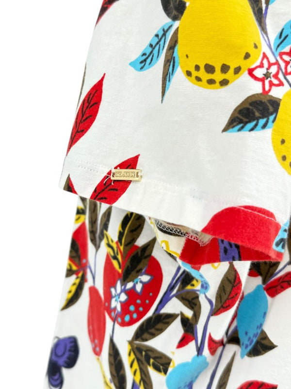 St. John Sport by Marie Gray Fruit & Butterfly Print T-Shirt &amp; Denim-Style Jacket Set – Size XL