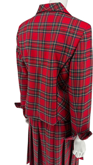 Pendleton Red Tartan Wool Skirt Suit – Size 10