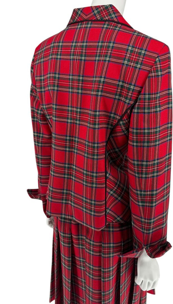 Pendleton Red Tartan Wool Skirt Suit – Size 10