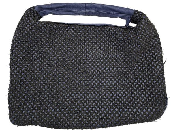 Bottega Veneta  Nappa Silk Mini Ponza Devore Fuzzy Maxi Hobo Indigo