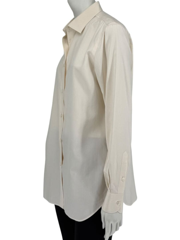 Loro Piana Ivory Silk Button-Up Shirt – Size IT 46
