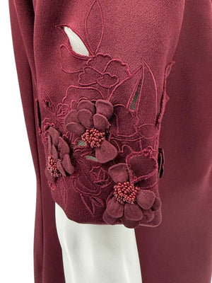 Pamella Roland Burgundy Embellished 2-Piece Set – Large