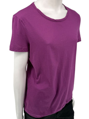 Chanel Purple Cotton T-Shirt with Beaded CC Logo – Spring 2009 Collection – Size FR 44 (US 10/12)