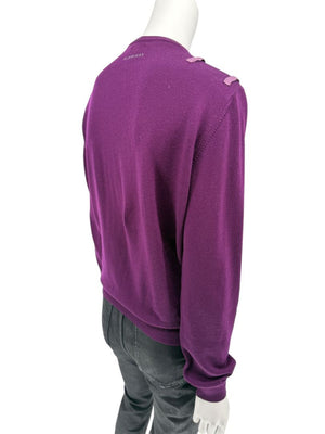Burberry London Plum Merino Wool Sweater – Size S Mens