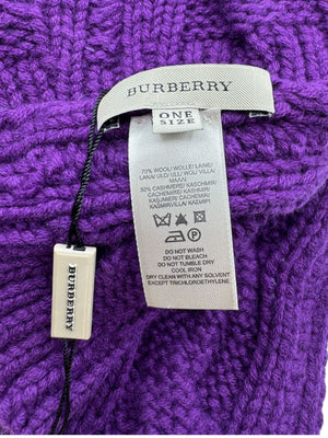 Burberry Violet Wool-Cashmere Cable Knit Scarf – Brand New With Tags