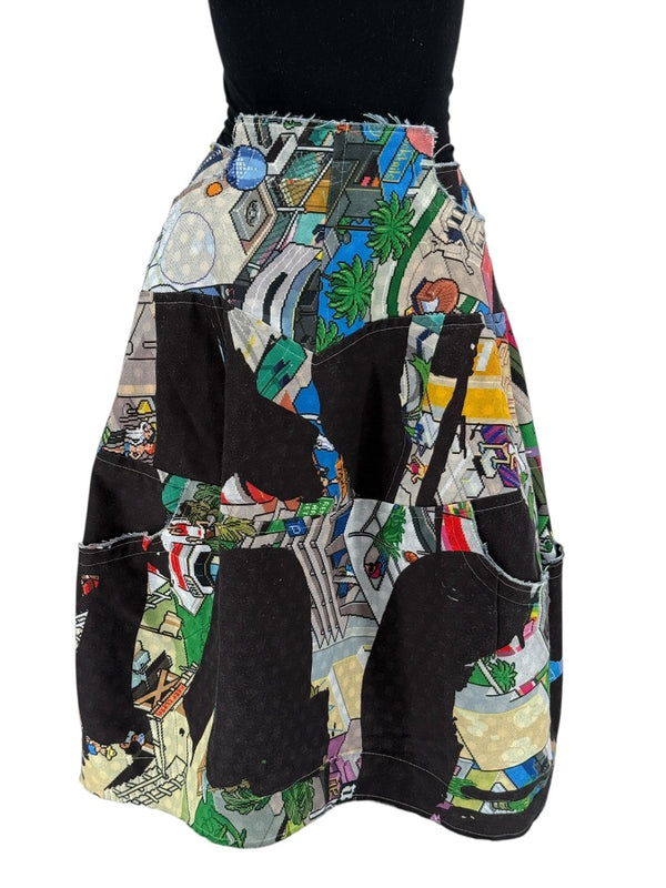 Comme des Garçons Printed Patchwork Skirt – Size XS - Made In Japan
