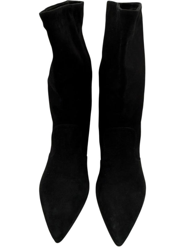 Prada Black Suede Mid-Calf Boots – Size 39.5