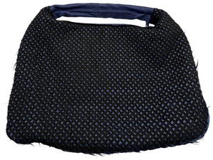 Bottega Veneta  Nappa Silk Mini Ponza Devore Fuzzy Maxi Hobo Indigo