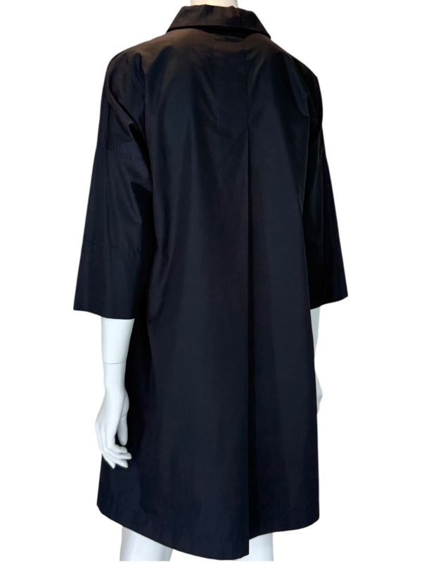 Akris Punto Black Cotton Shirt Dress with Button Detail – Size US 2