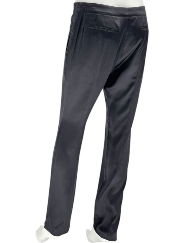 Pamella Roland Black Satin Tapered Pants – Large