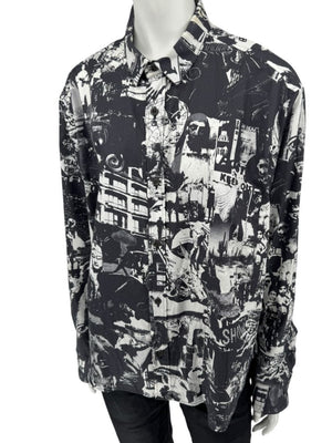 Alexander McQueen Black & White Graphic Print Shirt – Size IT 50 (US L)