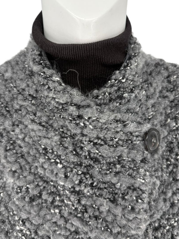 Armani Collezioni Gray Bouclé Knit Coat – Size 10