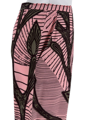 Christiann Lacroix Pink Botanical Print Wide-Leg Pants – Size 46