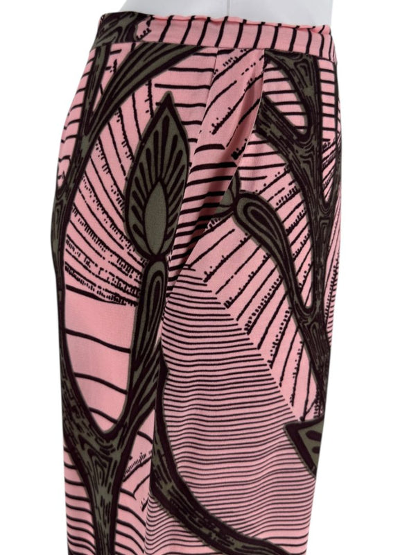 Christiann Lacroix Pink Botanical Print Wide-Leg Pants – Size 46