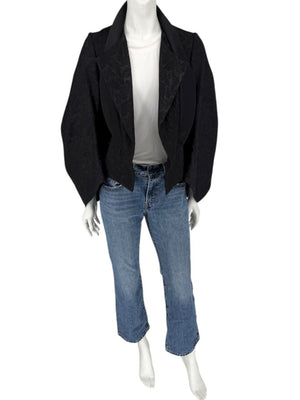 Comme des Garçons Black Jacquard Cropped Jacket – Size M