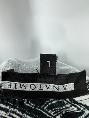 Anatomie Black and White Baroque Print Slim Pants – Size L