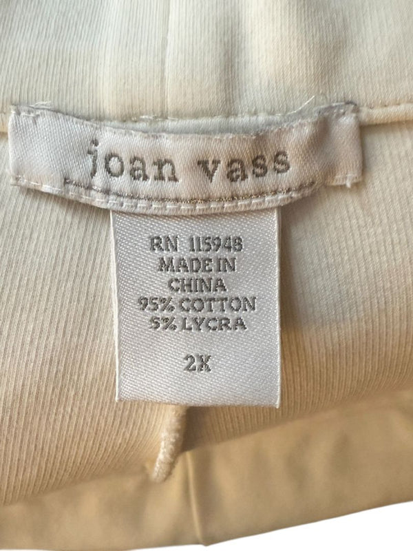 Joan Vass Ivory Stretch Knit Pull-On Pants – Size 2X