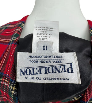 Pendleton Red Tartan Wool Skirt Suit – Size 10