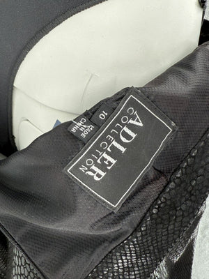 Adler Collection Black & Grey Faux Snake Embossed Leather Pantsuit – New with Tags