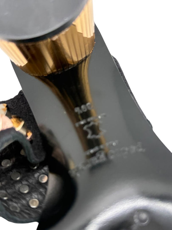 Pedro García Studded Suede & Metallic Block Heel Sandals – Size 39.5