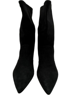 Prada Black Suede Mid-Calf Boots – Size 39.5