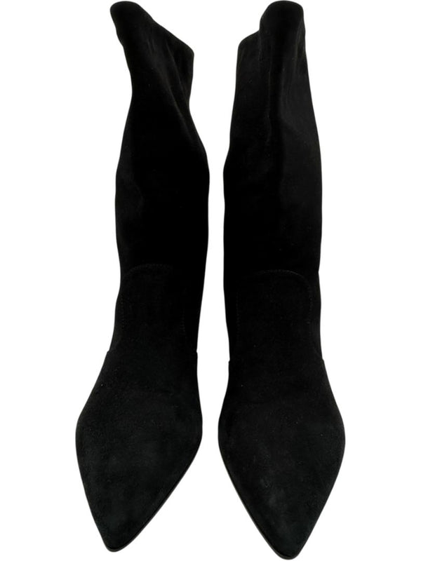 Prada Black Suede Mid-Calf Boots – Size 39.5