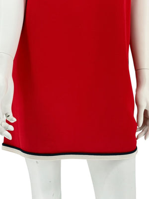 GUCCI Black Sleeveless Mini Dress with Red & Cream Trim - Size IT 46