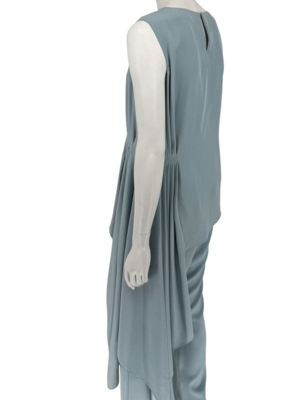 Pamella Roland Blue Draped Tunic & Pants Set Women’s Evening Formal 2 Piece – Size L