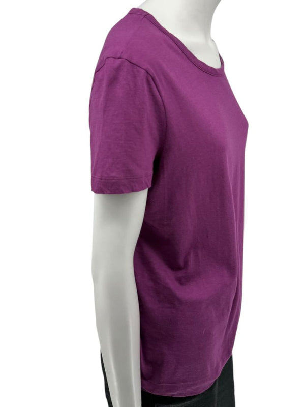 Chanel Purple Cotton T-Shirt with Beaded CC Logo – Spring 2009 Collection – Size FR 44 (US 10/12)